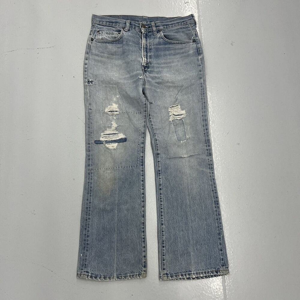 Vintage 70s Levi's 517 Light Bootcut Distressed Jeans 32x29